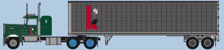 Trainworx N Kenworth W900/40' trailer set Kingsway

-tractor drive wheels will be red